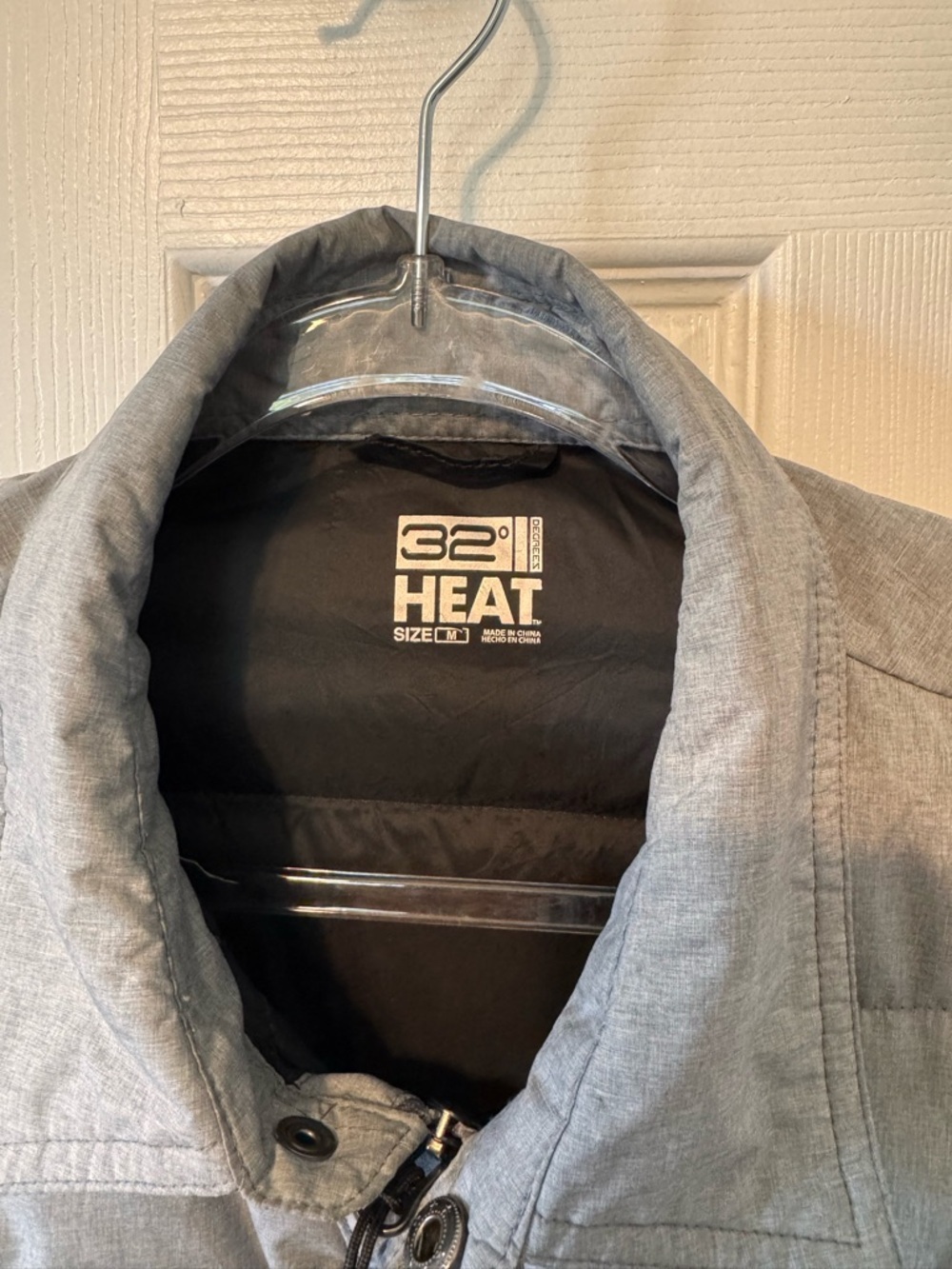 32 Degrees Heat Men's Gray Quilted Puffer Jacket Lightweight Size Medium - Picture 3 of 11